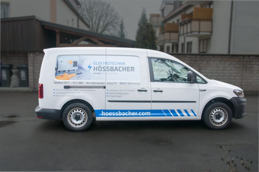 Fahrzeugbeklebung für die Firma Elektrotechnik Hössbacher