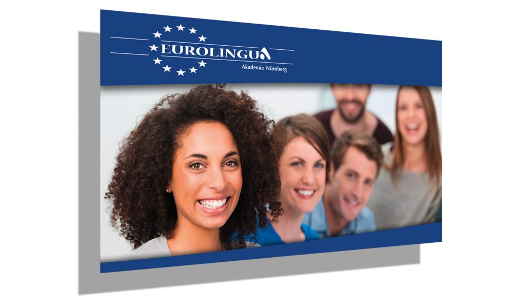 Imagebild auf AluDibond Platte für die Sprachschule Eurolingua