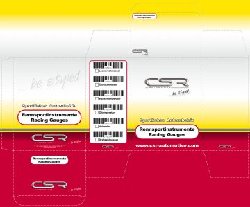 Aufgeklppte Verpackung Rennsportinstrumente Racing Gauges von CSR Automotive