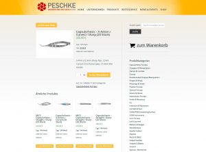Screenschot des Onlineshops für Peschke
