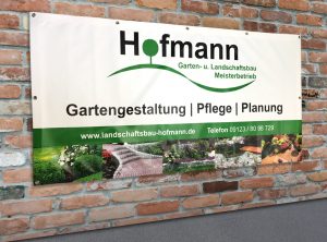 Großes Banner für Gartenbau- und Landschaftsbau Hofmann