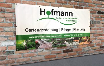 Großes Banner für Gartenbau- und Landschaftsbau Hofmann