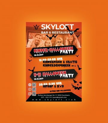 Halloween-Flyer für Skyloft aus Forchheim